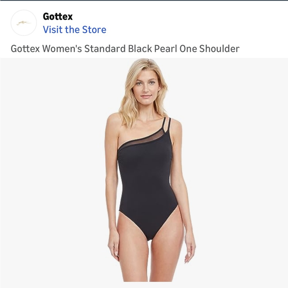 Gottex Elegant Black One-Shoulder Swimsuit